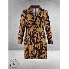 Plus Basics Blazer Long Jacket Elegant Floral